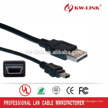 Varón de alta velocidad del USB de la venta caliente al mini cable masculino 5pin USB2.0